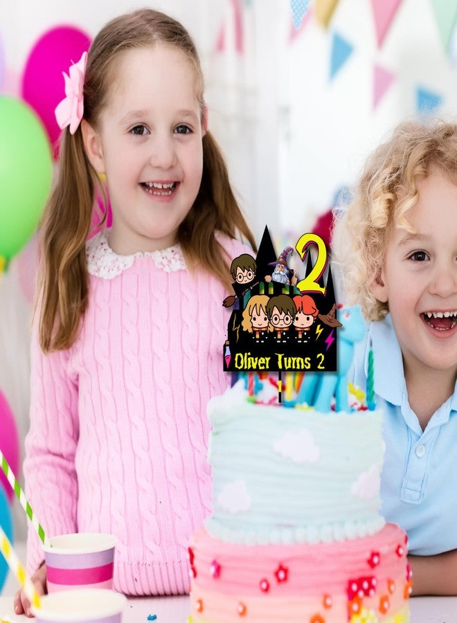 Yellow Nuts Personalised Cake Topper For Birthday Cartoon Theme Kids Boys Girls 1st Birthday Anniversary Props Cake Decor Decoration (Potter) - Image 3